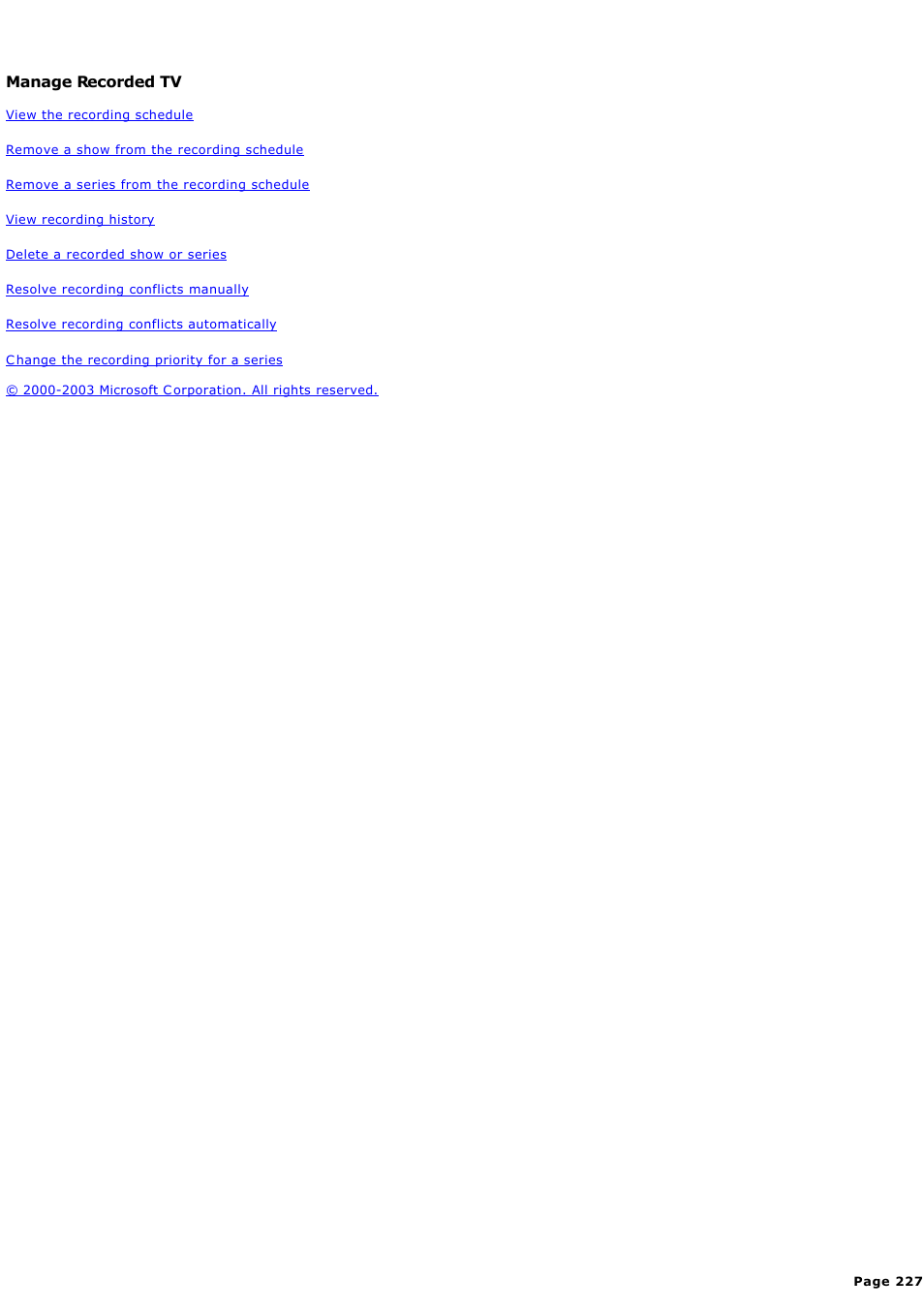 Manage recorded tv | Sony PCV-RZ44G User Manual | Page 227 / 459