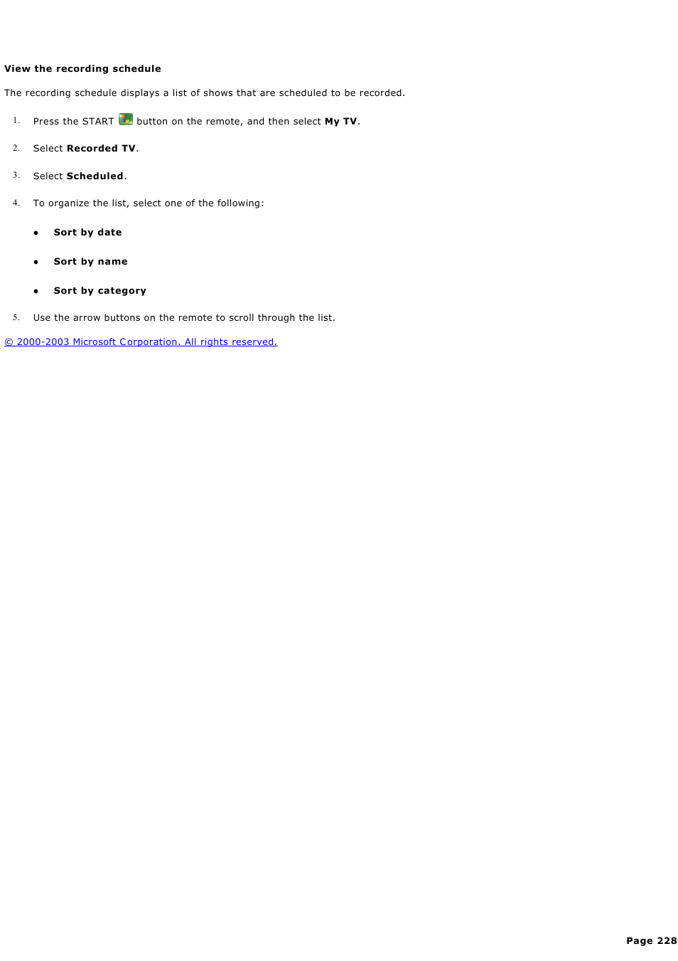View the recording schedule | Sony PCV-RZ44G User Manual | Page 228 / 459