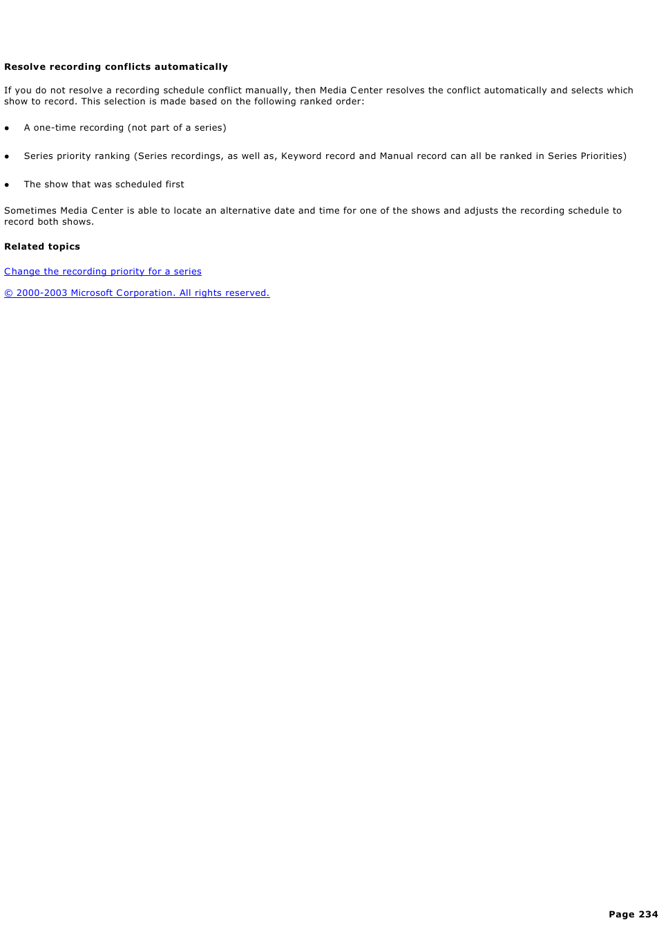 Resolve recording conflicts automatically | Sony PCV-RZ44G User Manual | Page 234 / 459