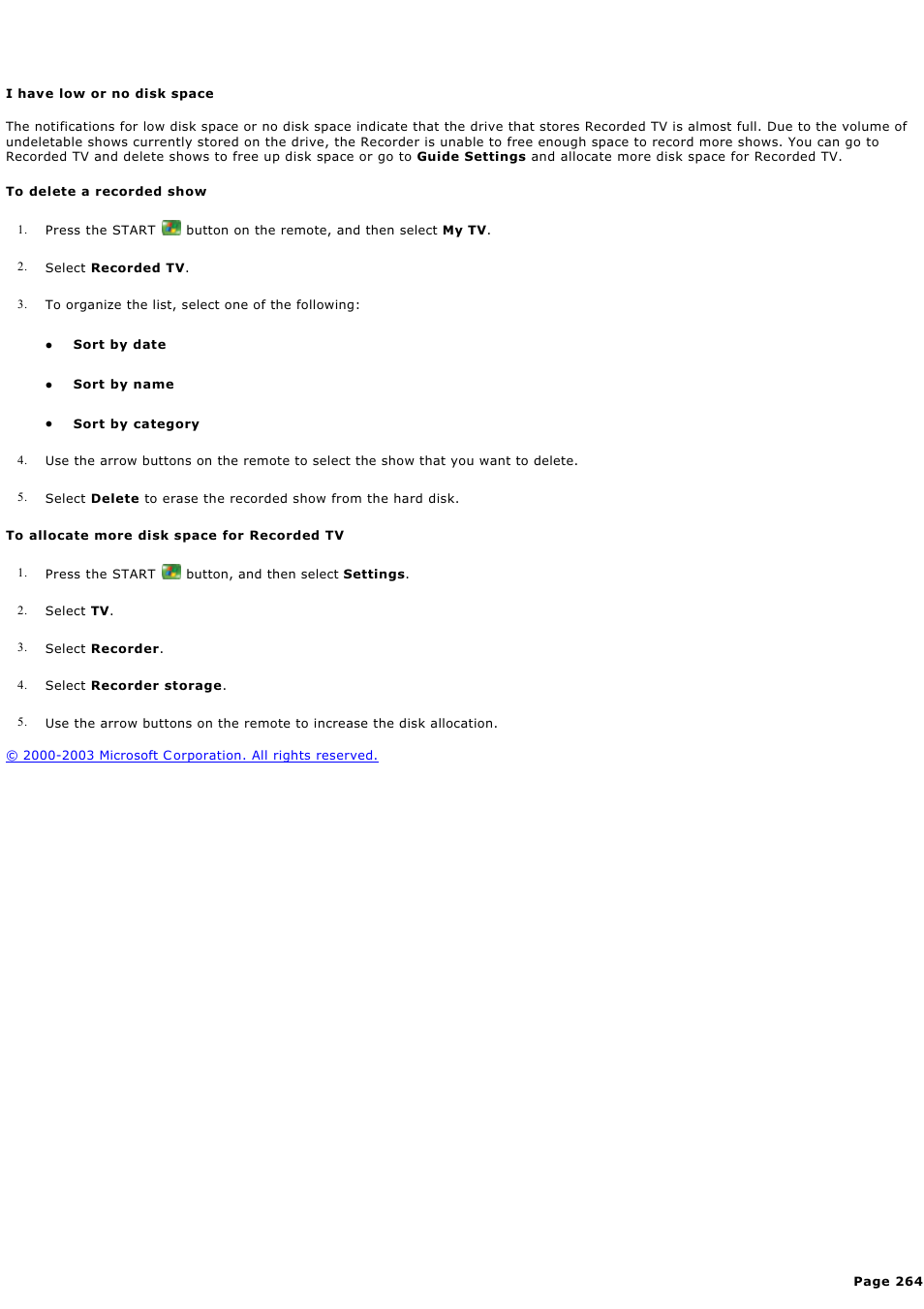 I have low or no disk space | Sony PCV-RZ44G User Manual | Page 264 / 459