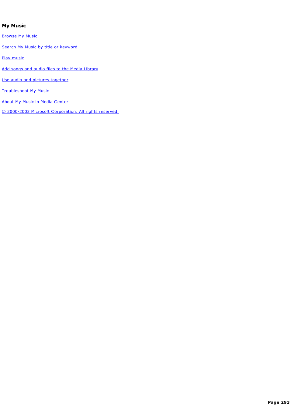 My music, About my music | Sony PCV-RZ44G User Manual | Page 293 / 459