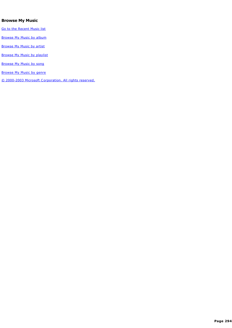 Browse my music | Sony PCV-RZ44G User Manual | Page 294 / 459
