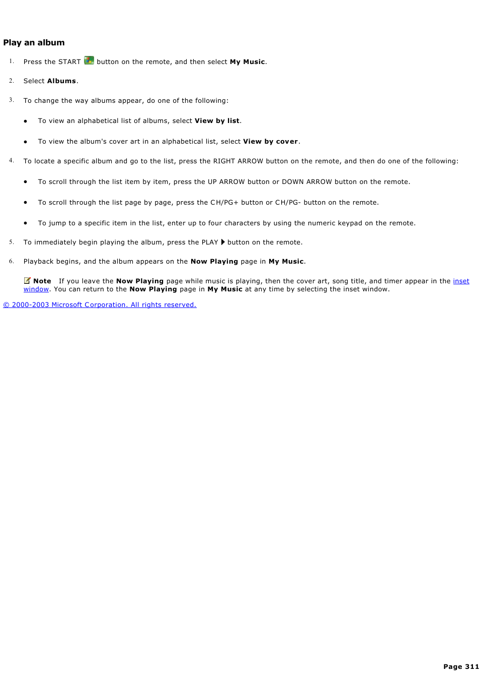 Play an album | Sony PCV-RZ44G User Manual | Page 311 / 459