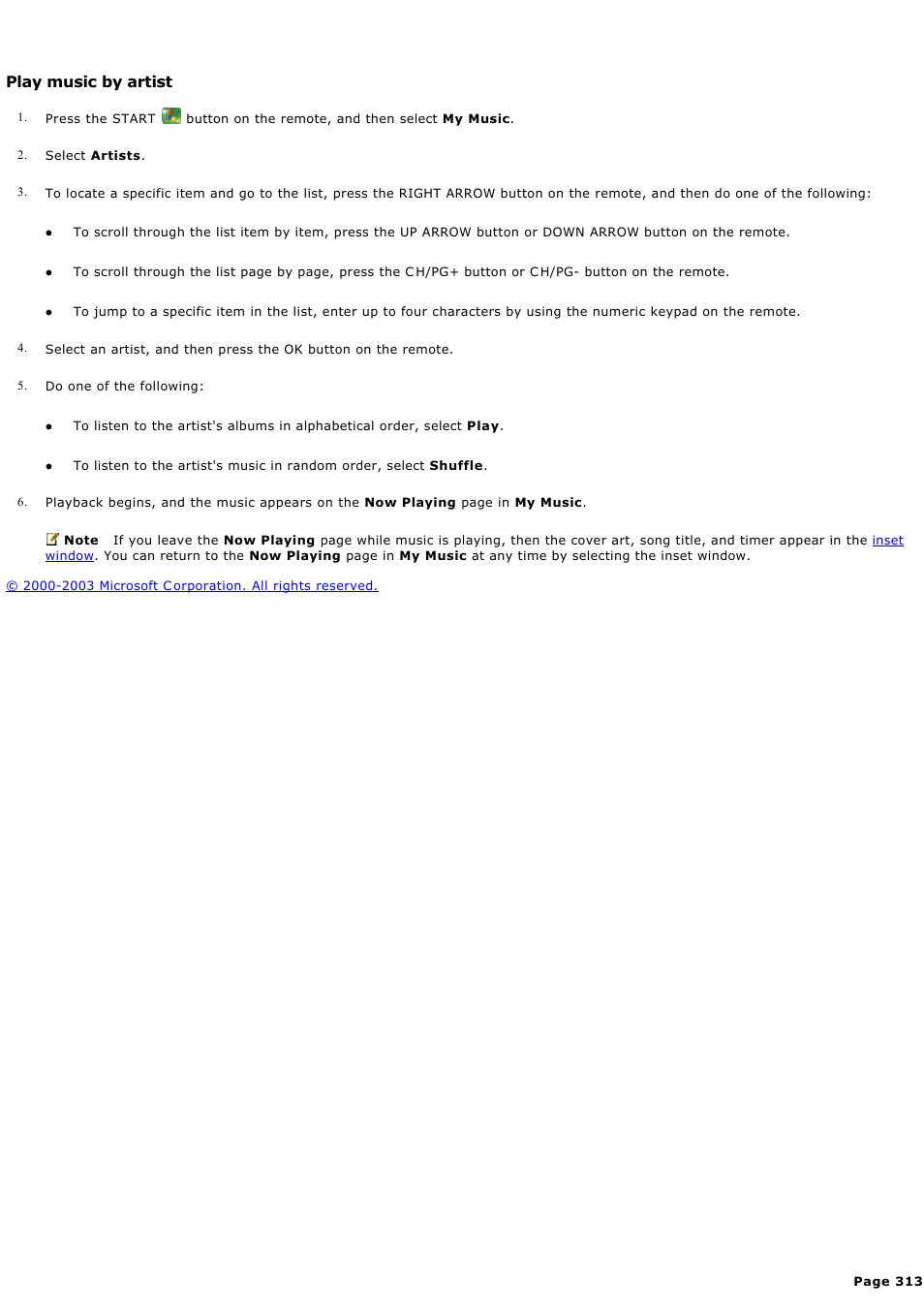 Play music by artist | Sony PCV-RZ44G User Manual | Page 313 / 459