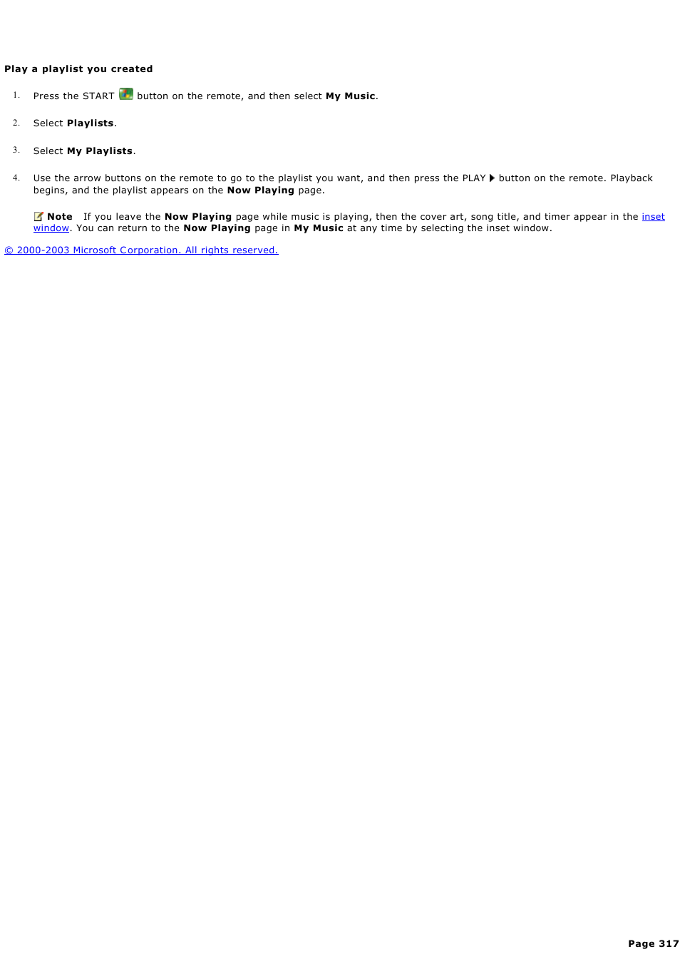 Play a playlist you created | Sony PCV-RZ44G User Manual | Page 317 / 459