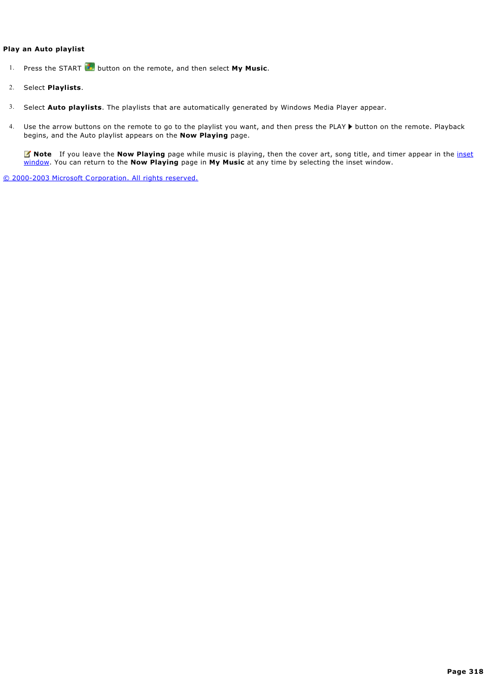 Play an auto playlist | Sony PCV-RZ44G User Manual | Page 318 / 459