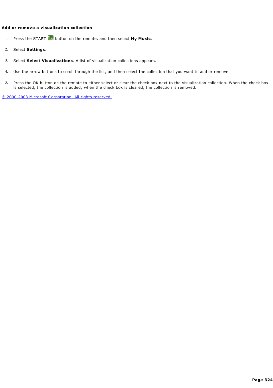 Add or remove a visualization collection | Sony PCV-RZ44G User Manual | Page 324 / 459