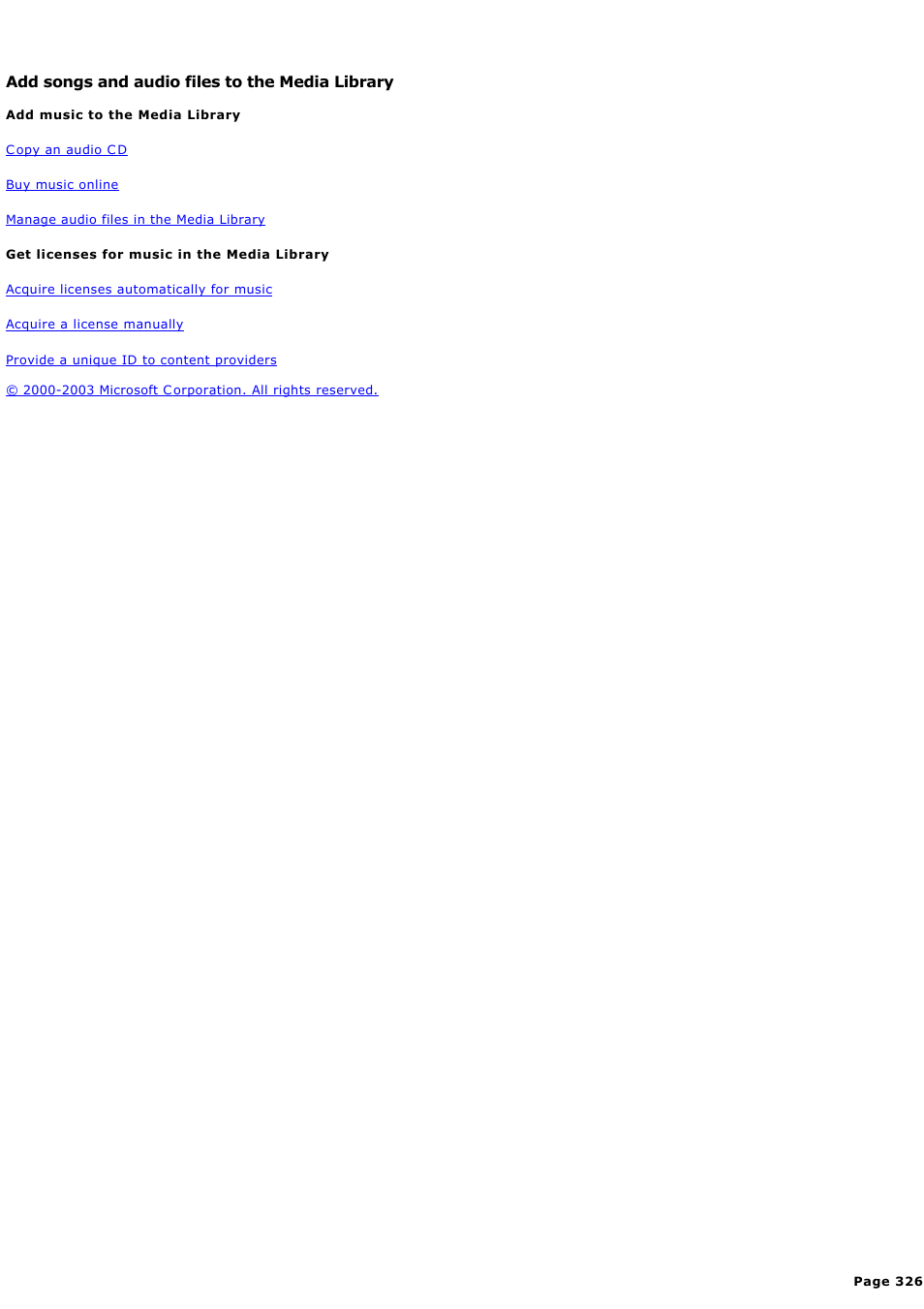 Add songs and audio files to the media library | Sony PCV-RZ44G User Manual | Page 326 / 459