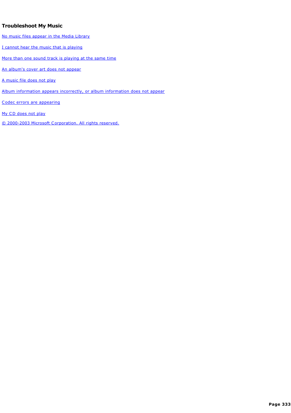 Troubleshoot my music | Sony PCV-RZ44G User Manual | Page 333 / 459