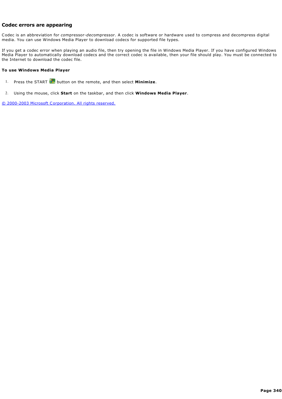 Codec errors are appearing, C odec errors are appearing | Sony PCV-RZ44G User Manual | Page 340 / 459