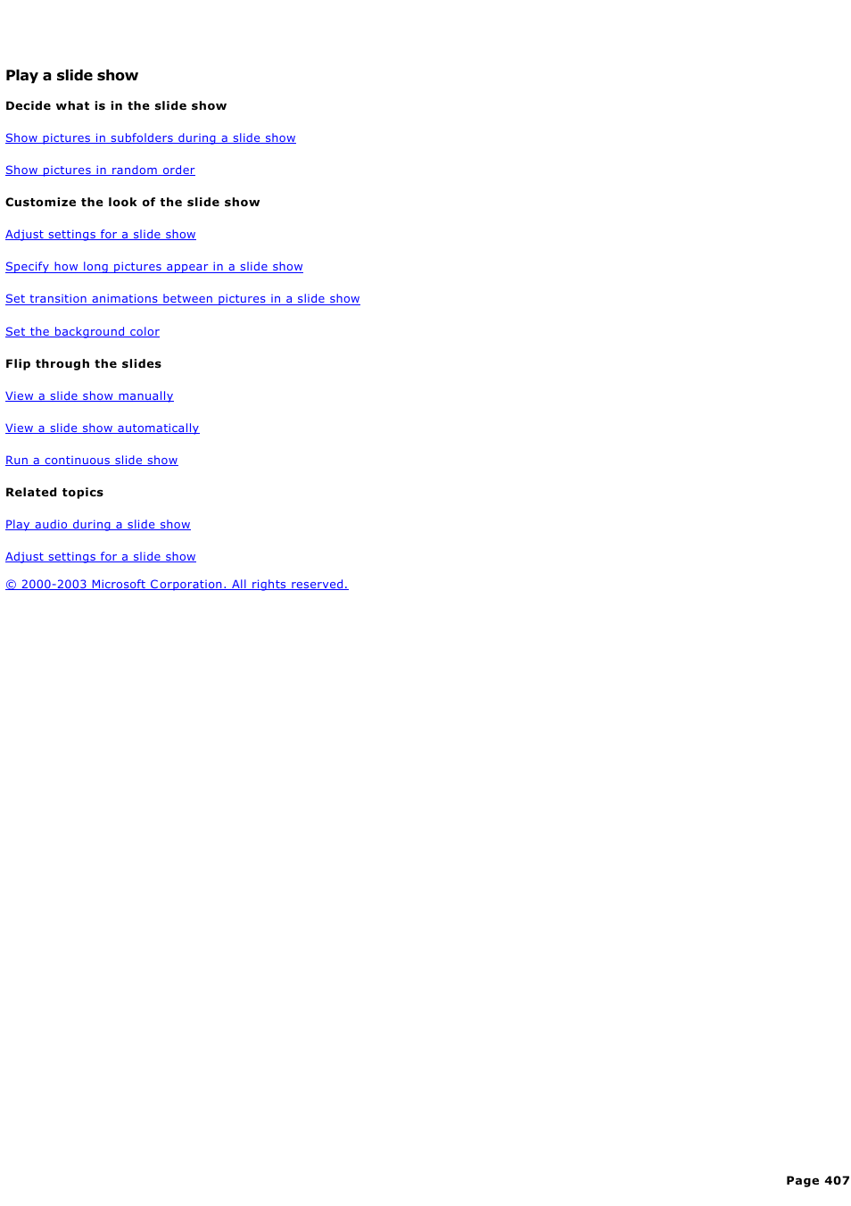 Play a slide show | Sony PCV-RZ44G User Manual | Page 407 / 459