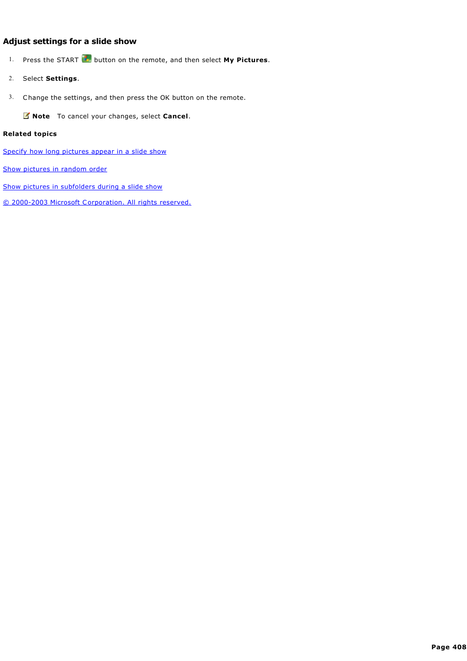 Adjust settings for a slide show | Sony PCV-RZ44G User Manual | Page 408 / 459