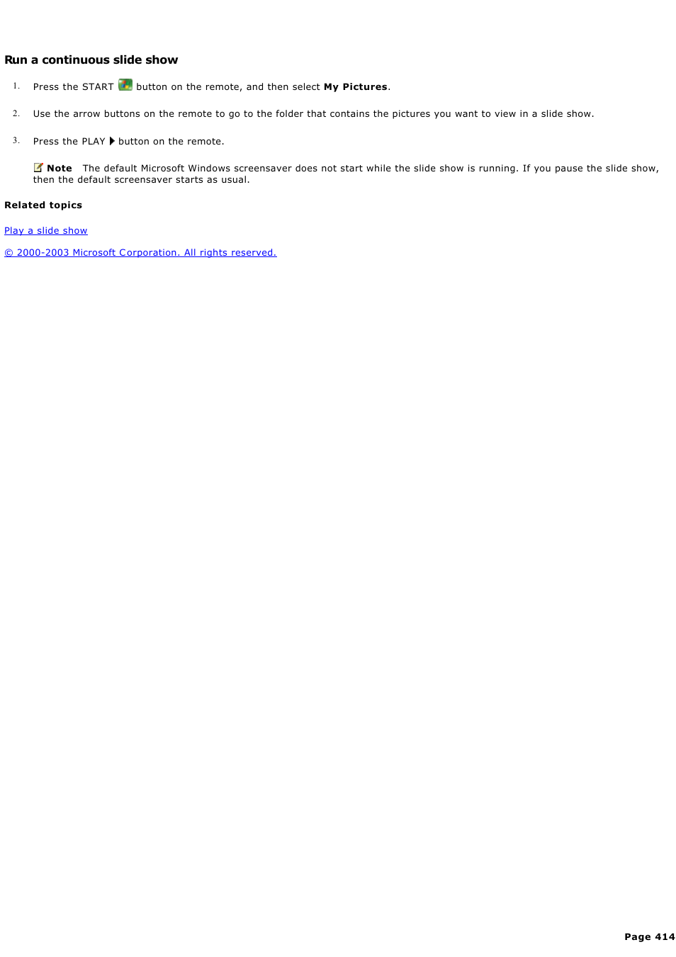 Run a continuous slide show | Sony PCV-RZ44G User Manual | Page 414 / 459