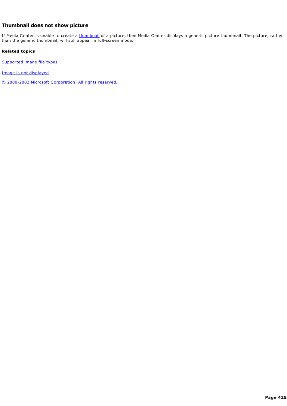Thumbnail does not show picture | Sony PCV-RZ44G User Manual | Page 425 / 459