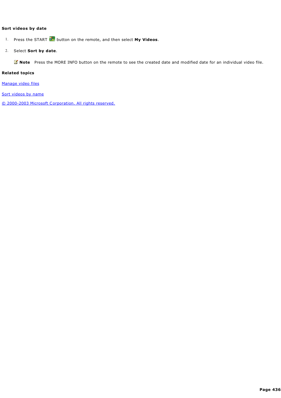 Sort videos by date | Sony PCV-RZ44G User Manual | Page 436 / 459