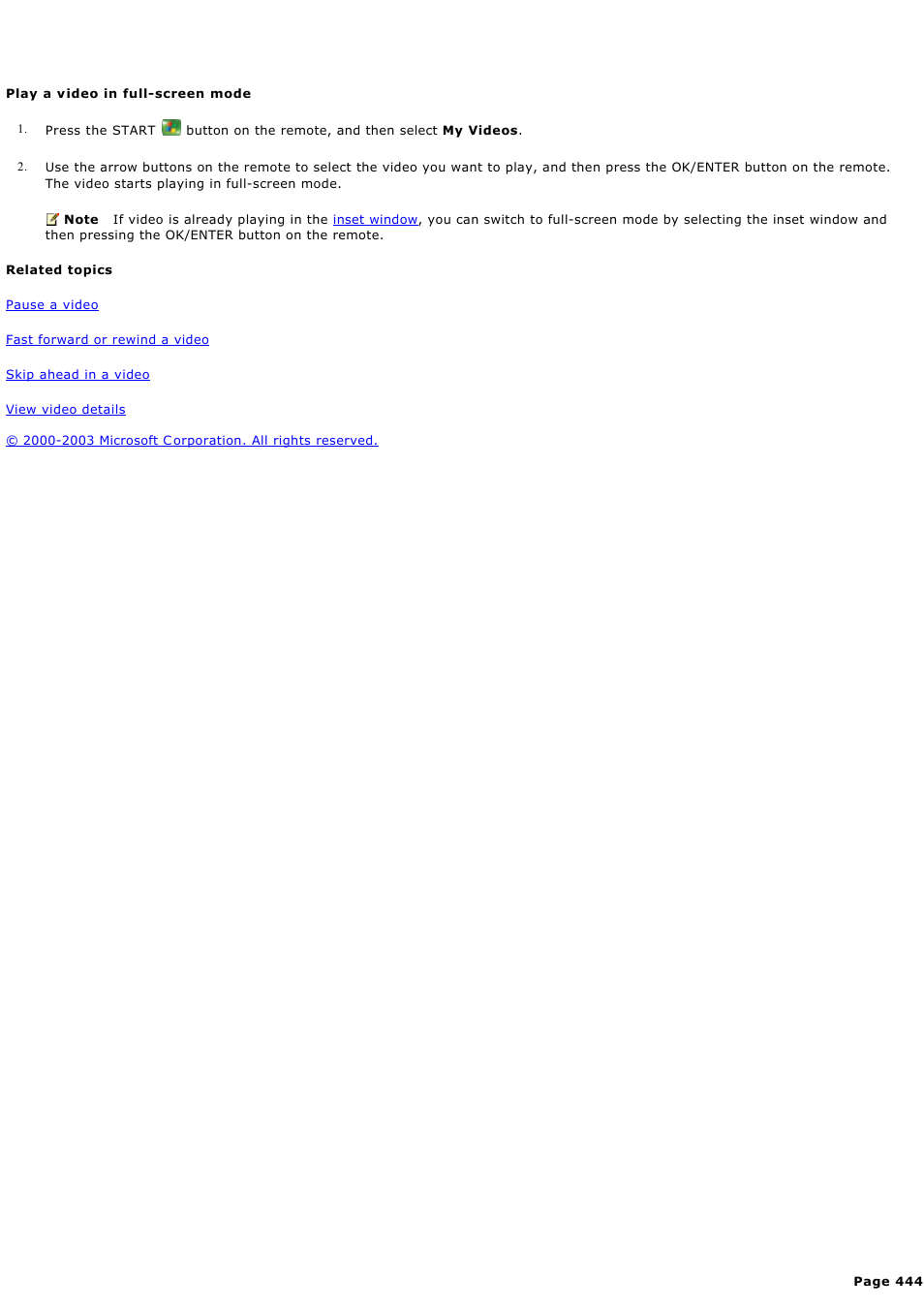 Play a video in full-screen mode | Sony PCV-RZ44G User Manual | Page 444 / 459