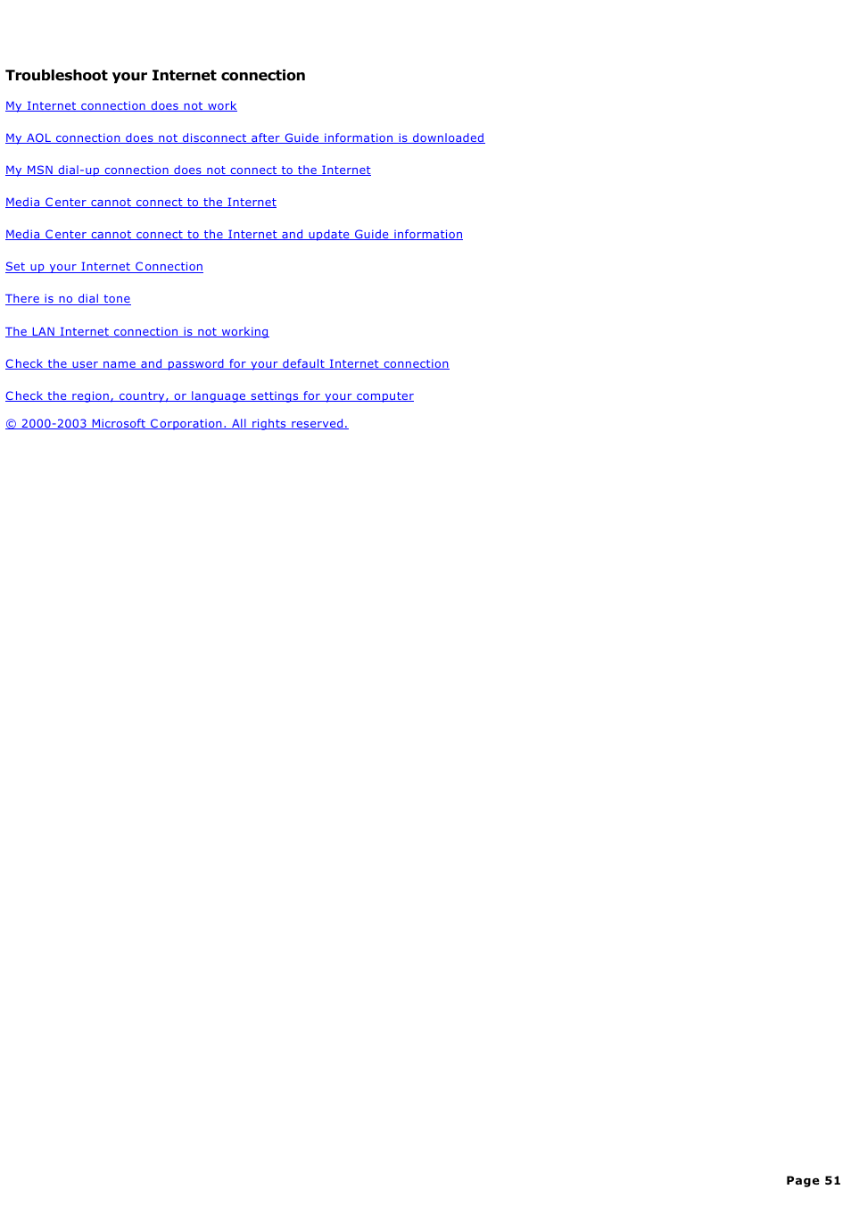 Troubleshoot your internet connection | Sony PCV-RZ44G User Manual | Page 51 / 459