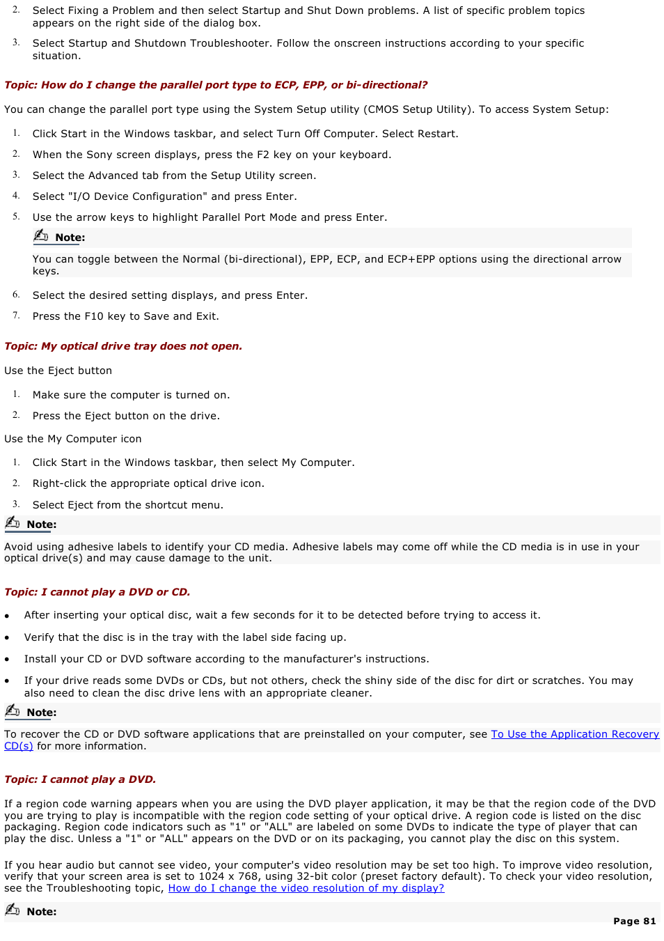 Sony PCV-RX590G User Manual | Page 81 / 119