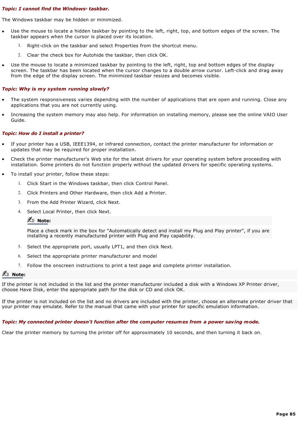 Sony PCV-RX590G User Manual | Page 85 / 119