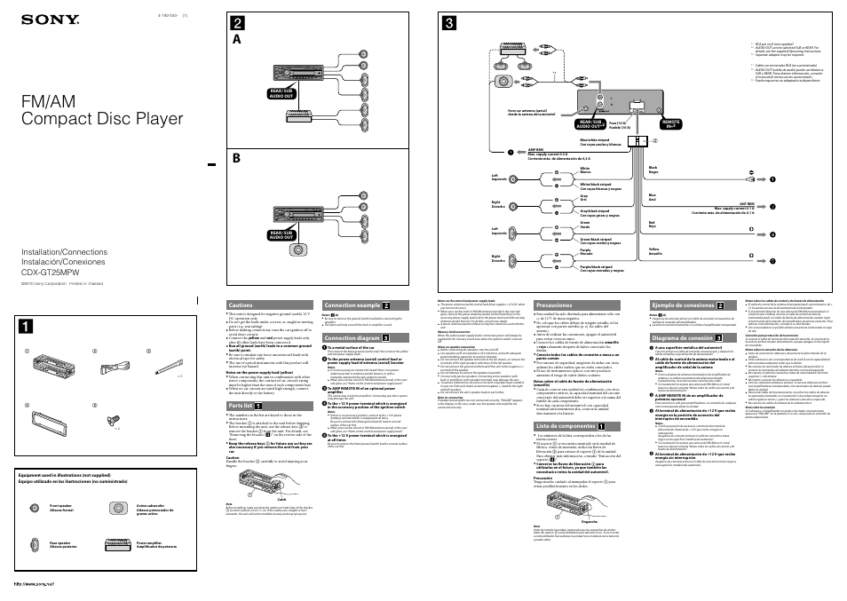 Sony CDX-GT25MPW User Manual | 2 pages