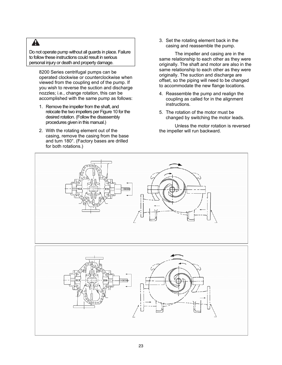 Changing rotation | A-C Fire Pump 8200 Series User Manual | Page 23 / 36