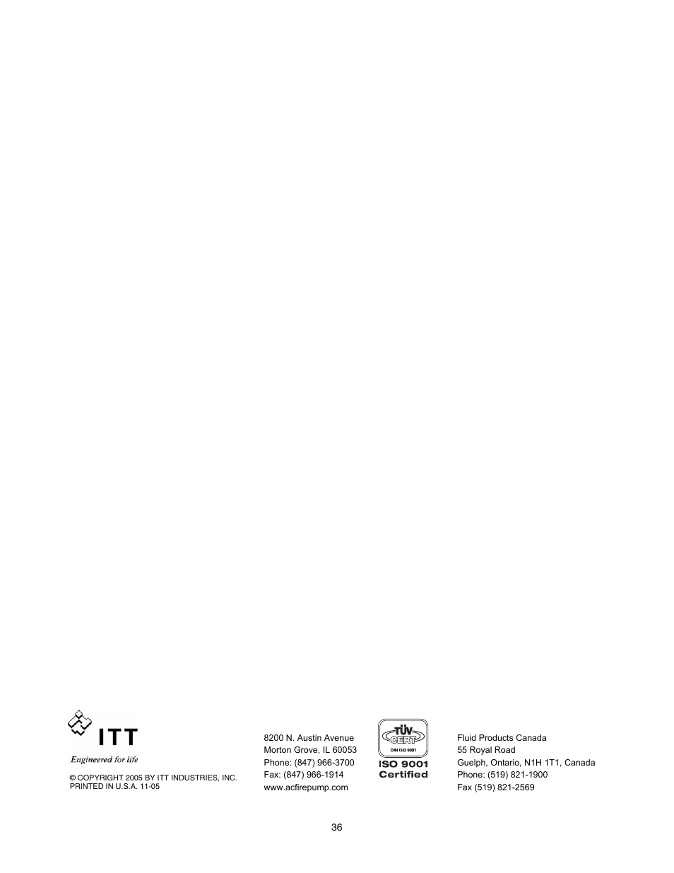 A-C Fire Pump 8200 Series User Manual | Page 36 / 36