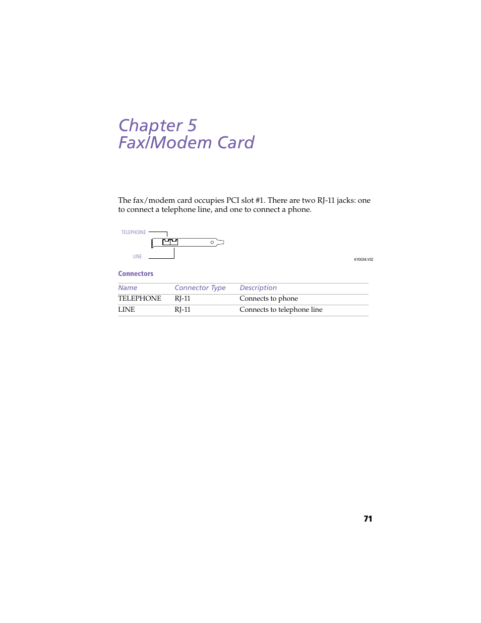 Fax/modem card, Chapter 5 — fax/modem card, Chapter 5 fax/modem card | Sony PCV-R553DS User Manual | Page 85 / 122