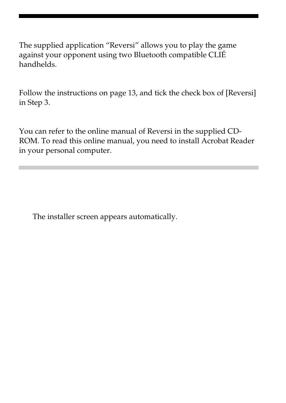 Playing reversi, Reading the online manual | Sony PEGA-MSB1 User Manual | Page 33 / 48