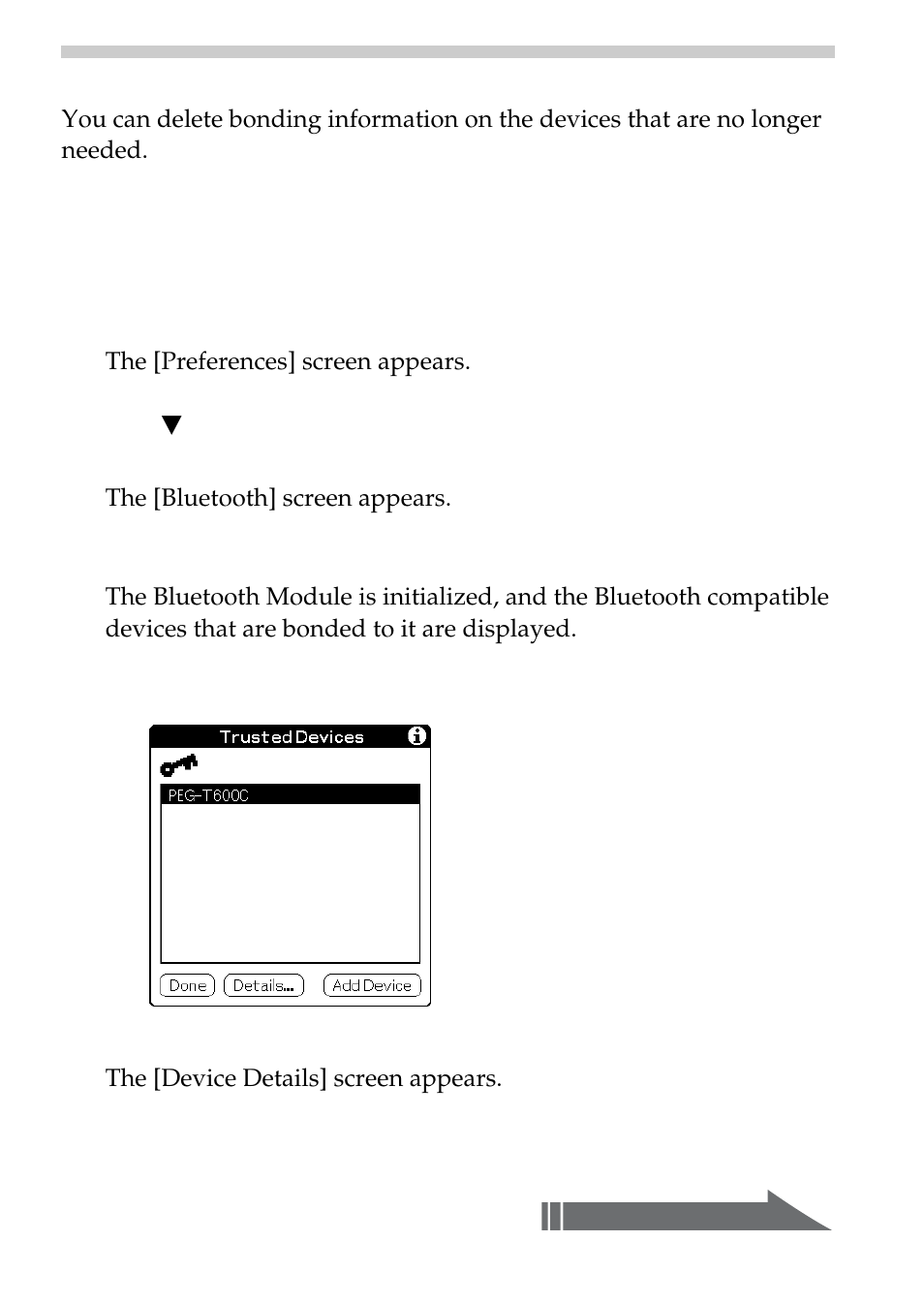 Deleting unnecessary bonding information | Sony PEGA-MSB1 User Manual | Page 37 / 48