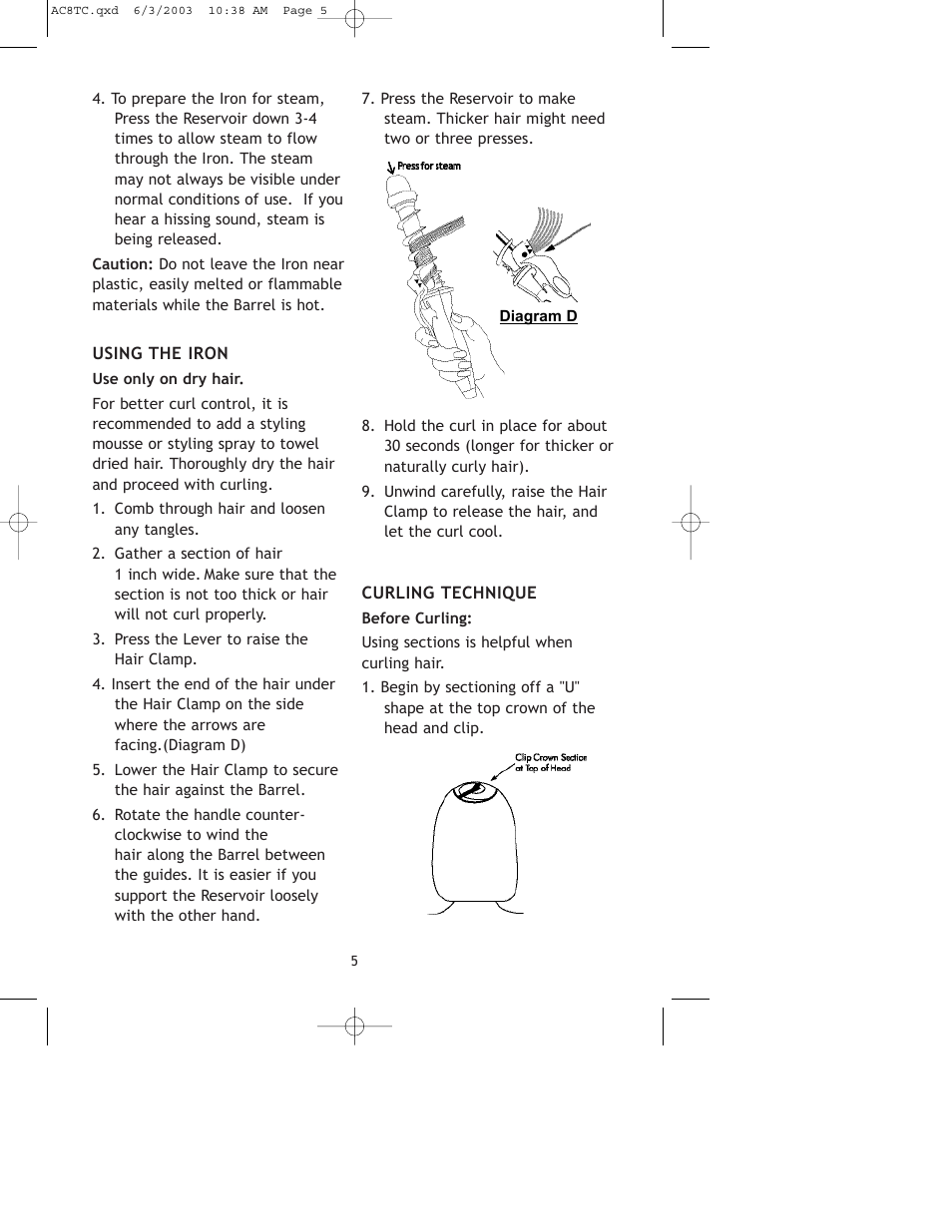 Salton, Inc AC8TC User Manual | Page 6 / 10