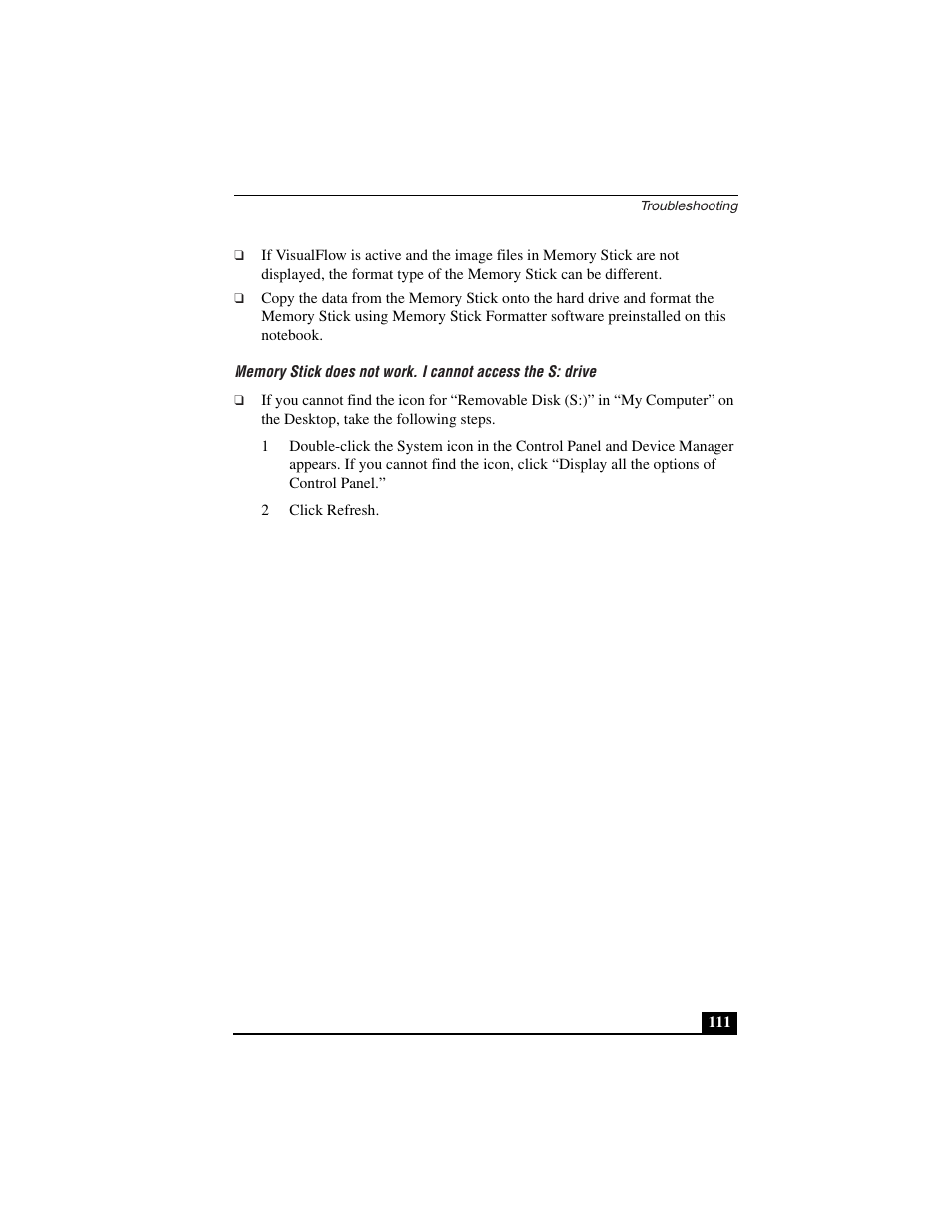 2 click refresh | Sony PCG-C1VN User Manual | Page 112 / 125