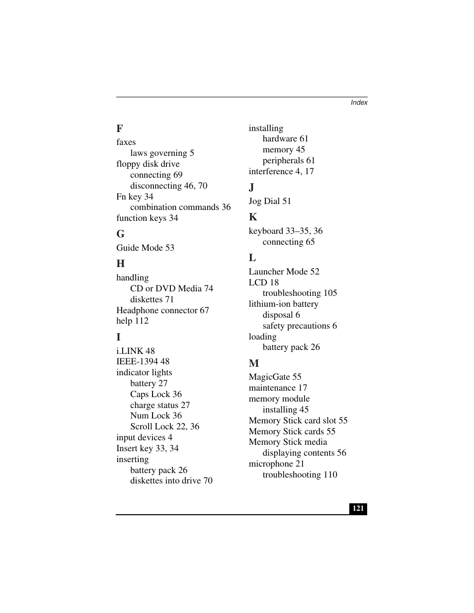 Sony PCG-C1VN User Manual | Page 122 / 125