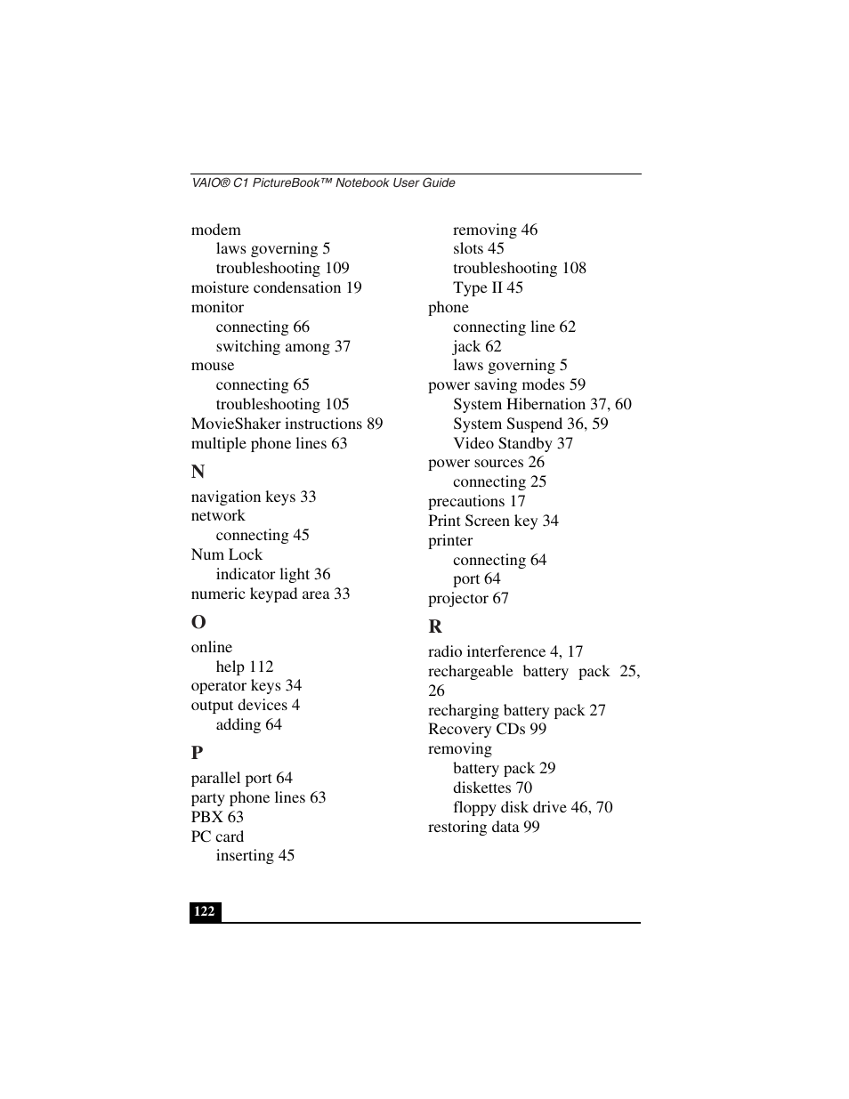 Sony PCG-C1VN User Manual | Page 123 / 125