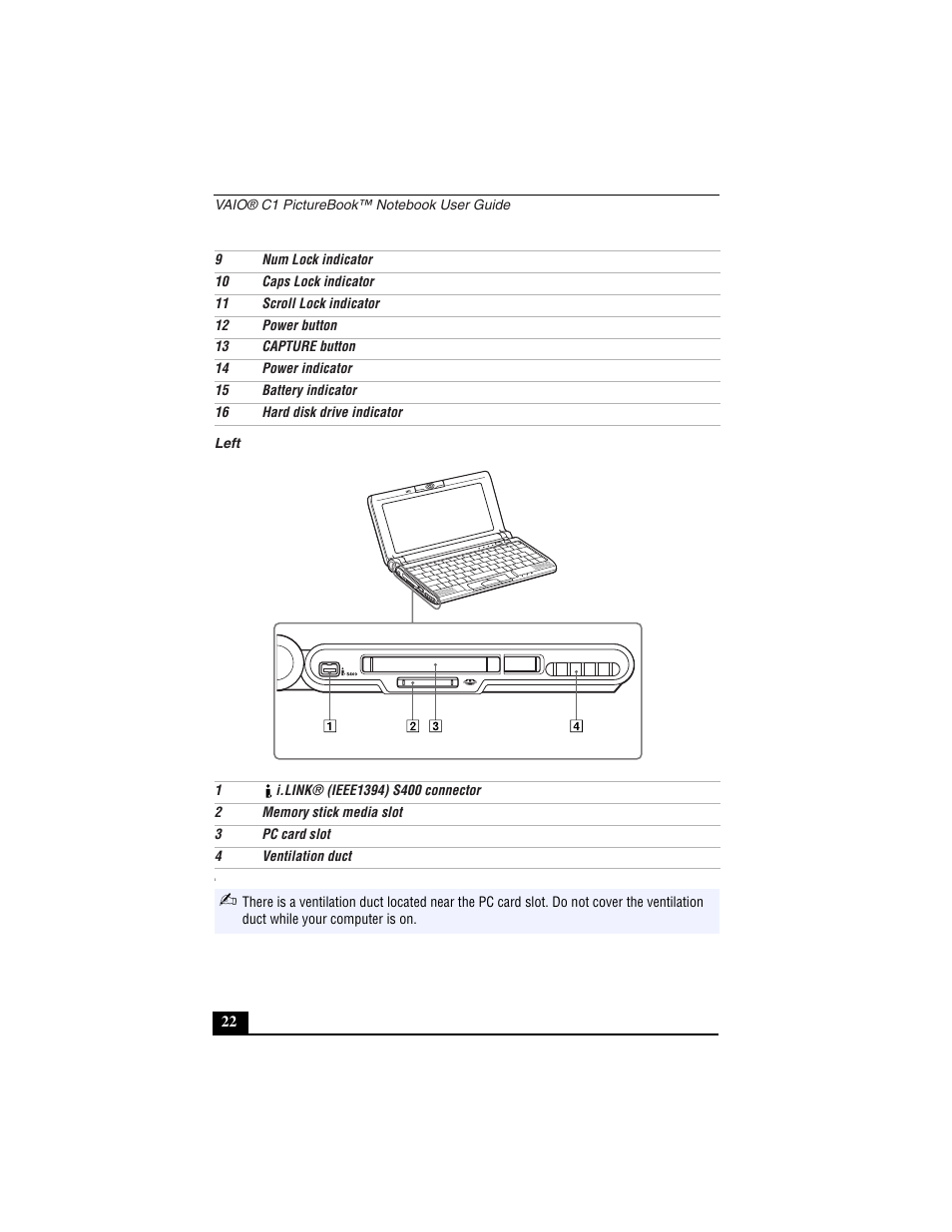 Left | Sony PCG-C1VN User Manual | Page 23 / 125