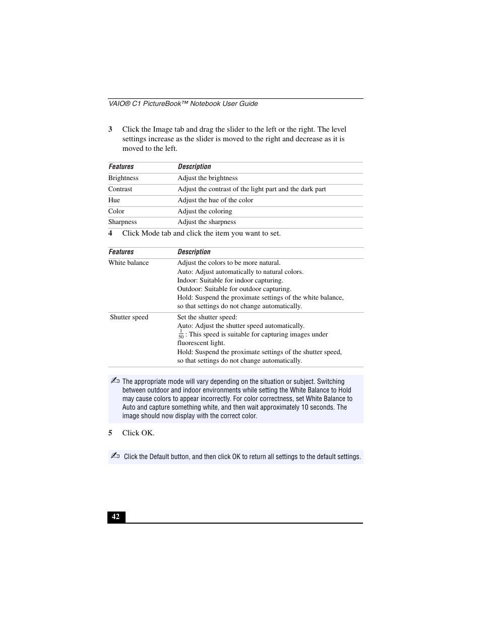 5 click ok | Sony PCG-C1VN User Manual | Page 43 / 125