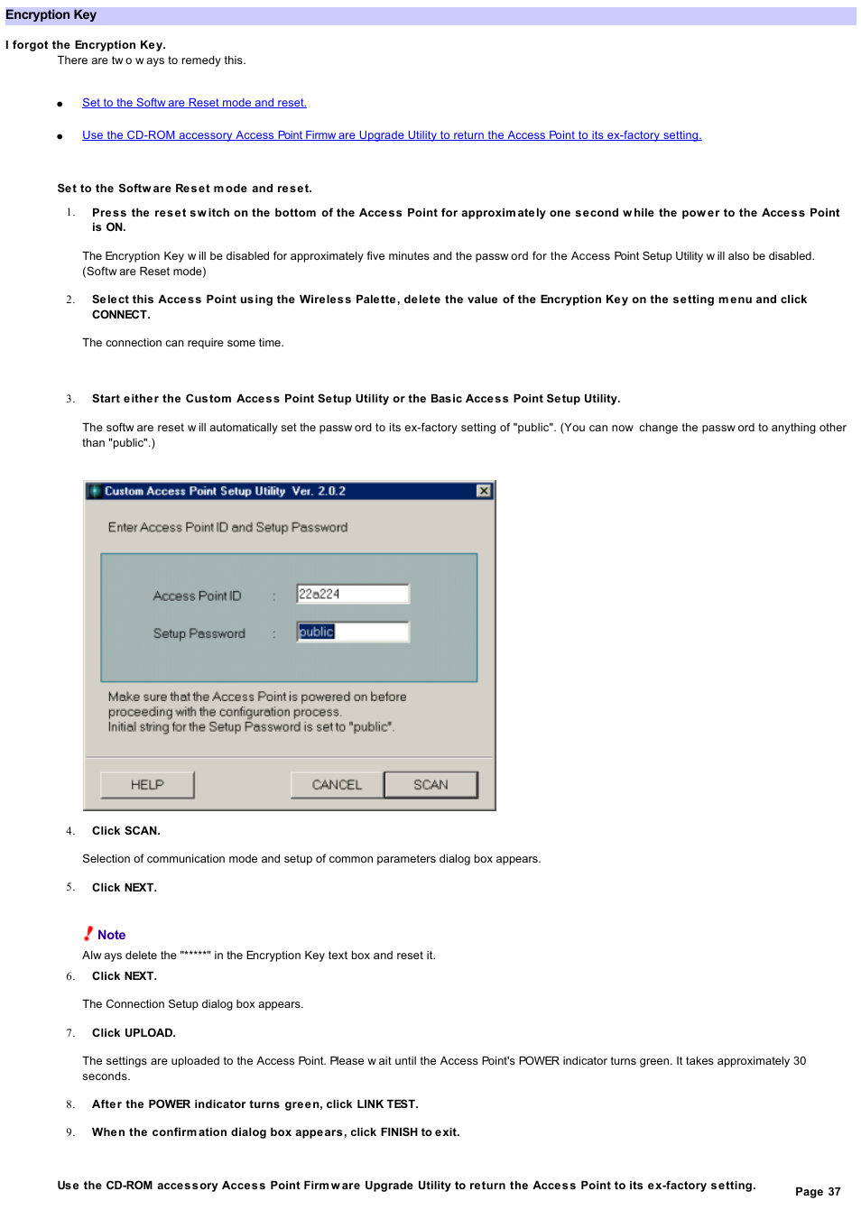 Encryption key | Sony PCWA-A100 User Manual | Page 37 / 61