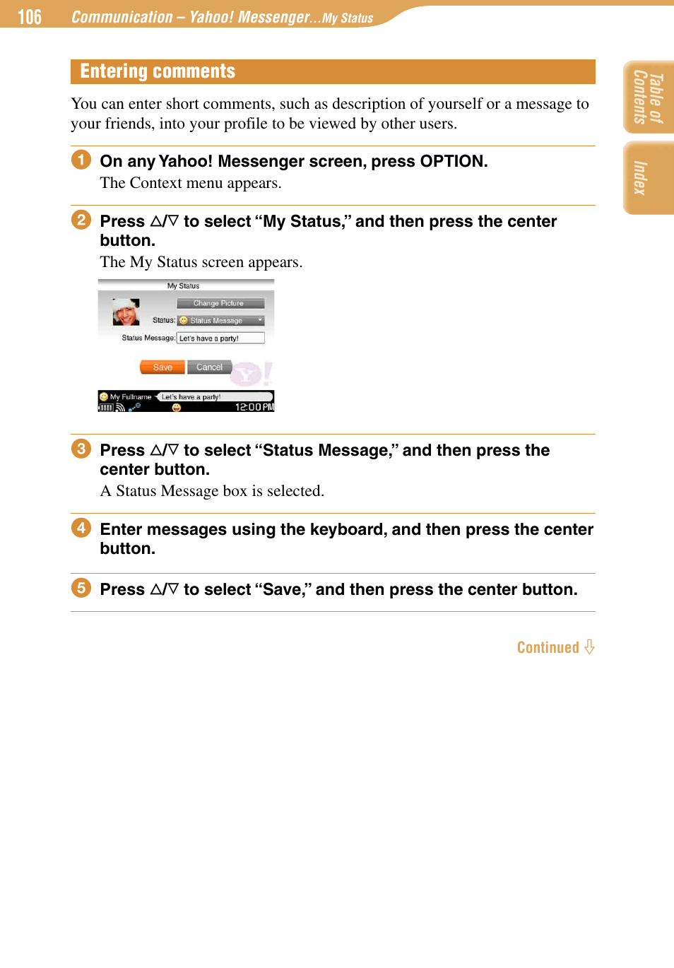 Entering comments | Sony COM-1 User Manual | Page 106 / 252