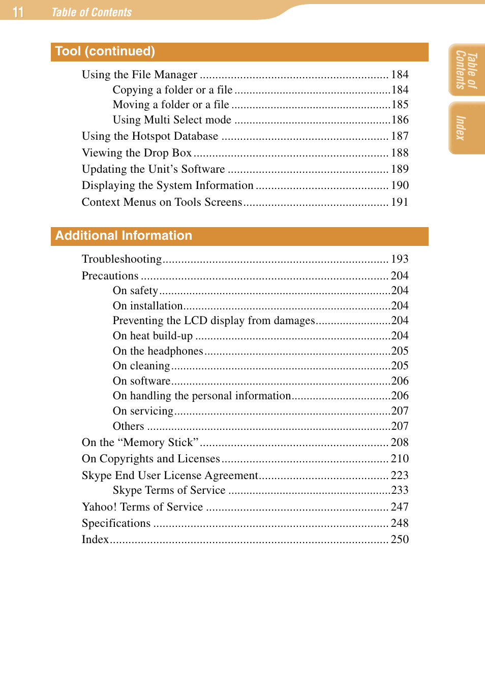 Sony COM-1 User Manual | Page 11 / 252