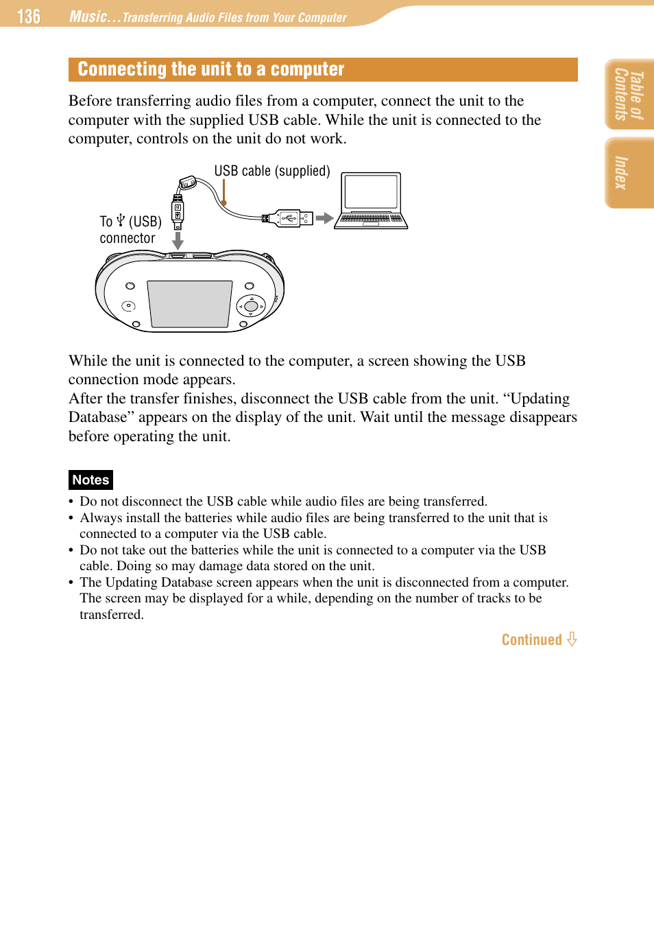 Connecting the unit to a computer | Sony COM-1 User Manual | Page 136 / 252