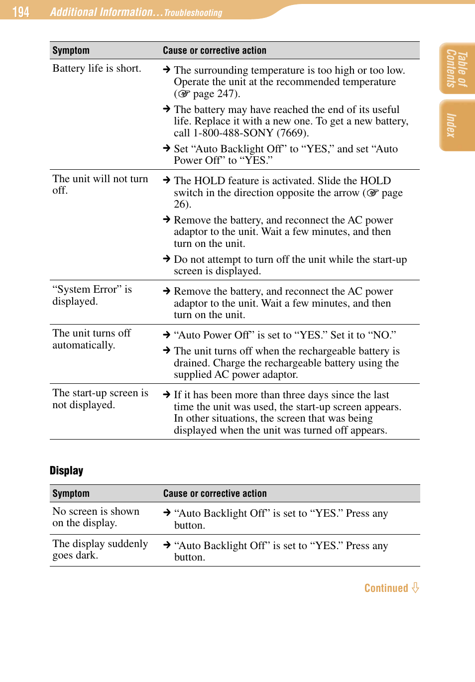Sony COM-1 User Manual | Page 194 / 252