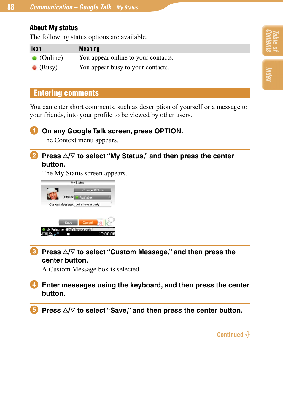 Entering comments | Sony COM-1 User Manual | Page 88 / 252