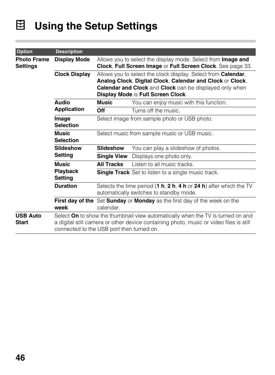 Using the setup settings | Sony KDL-50R450A User Manual | Page 46 / 68