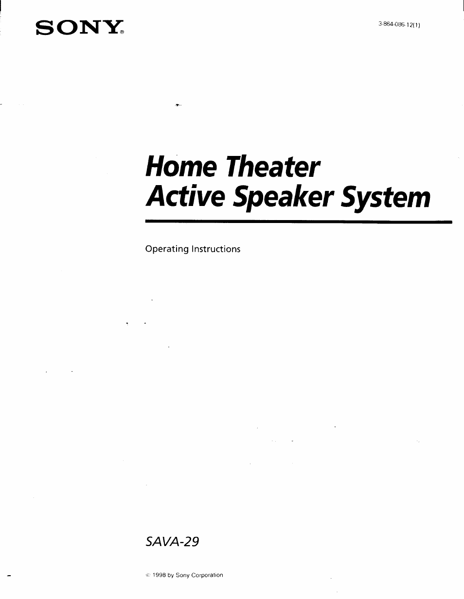 Sony SA-VA29 User Manual | 16 pages