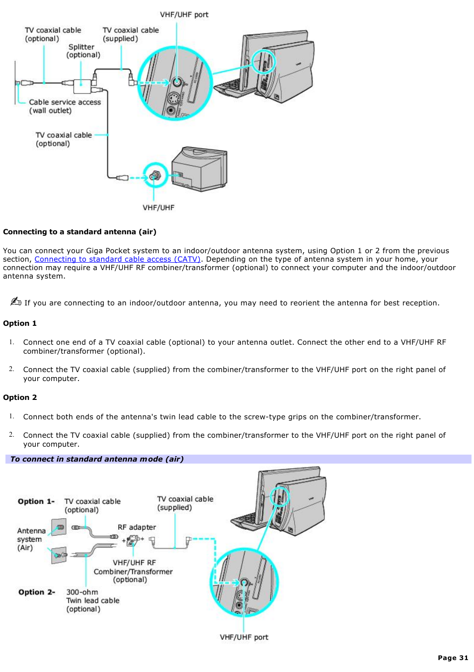 Sony PCV-W700G User Manual | Page 31 / 180