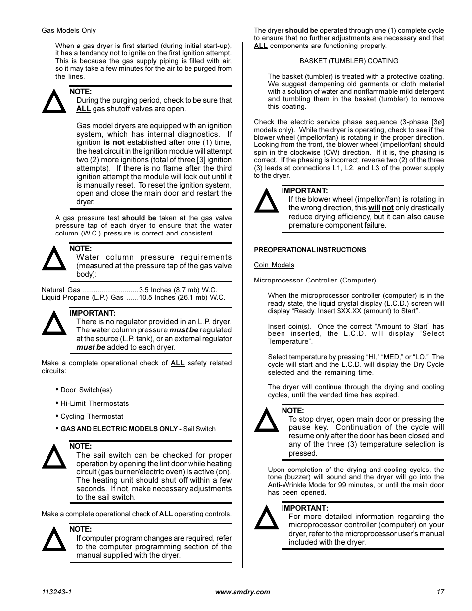 American Dryer Corp. AD-15 Phase 7 User Manual | Page 19 / 31