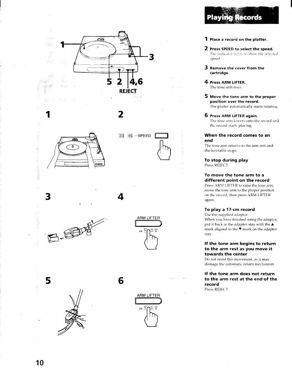 Sony PS-J10 User Manual | Page 10 / 16