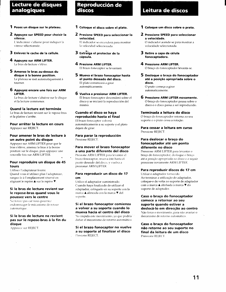Sony PS-J10 User Manual | Page 11 / 16