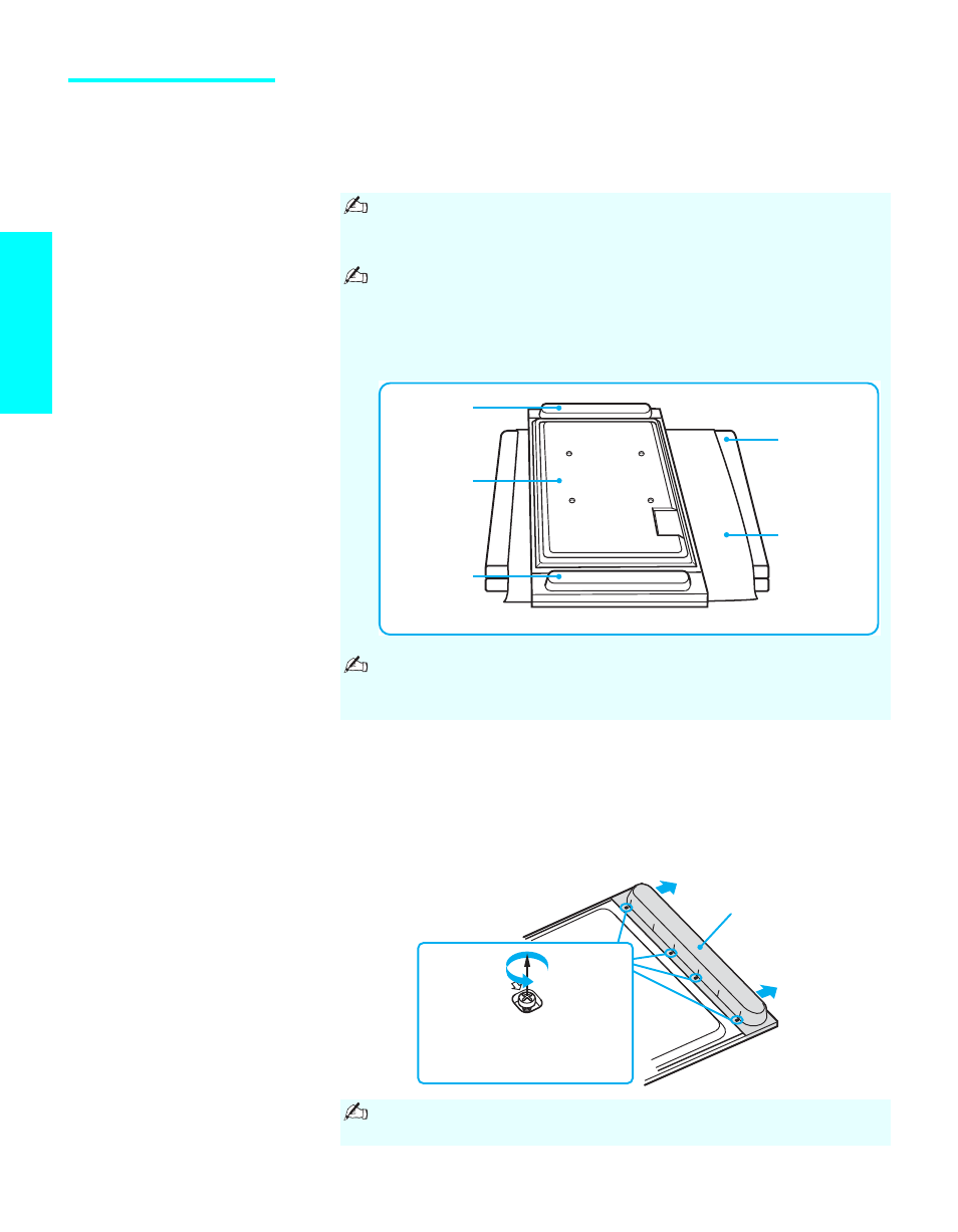 Detaching the speakers, Kde55xbr950 and kde61xbr950 only), Setup | Sony KDE-55XBR950 User Manual | Page 28 / 135