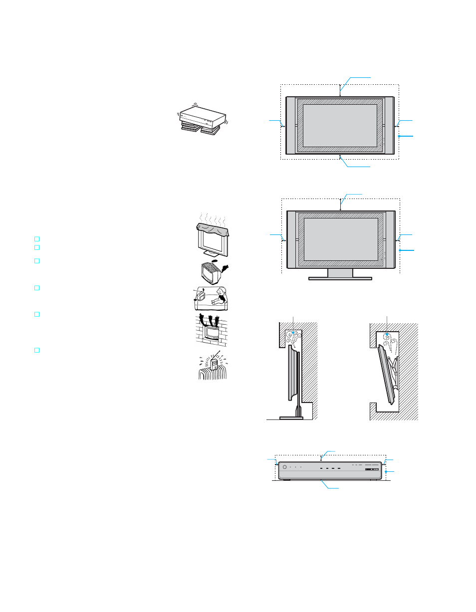 Continued), Accessories, Recommended place for the media receiver unit | Weight, Ventilation | Sony KDE-55XBR950 User Manual | Page 7 / 135