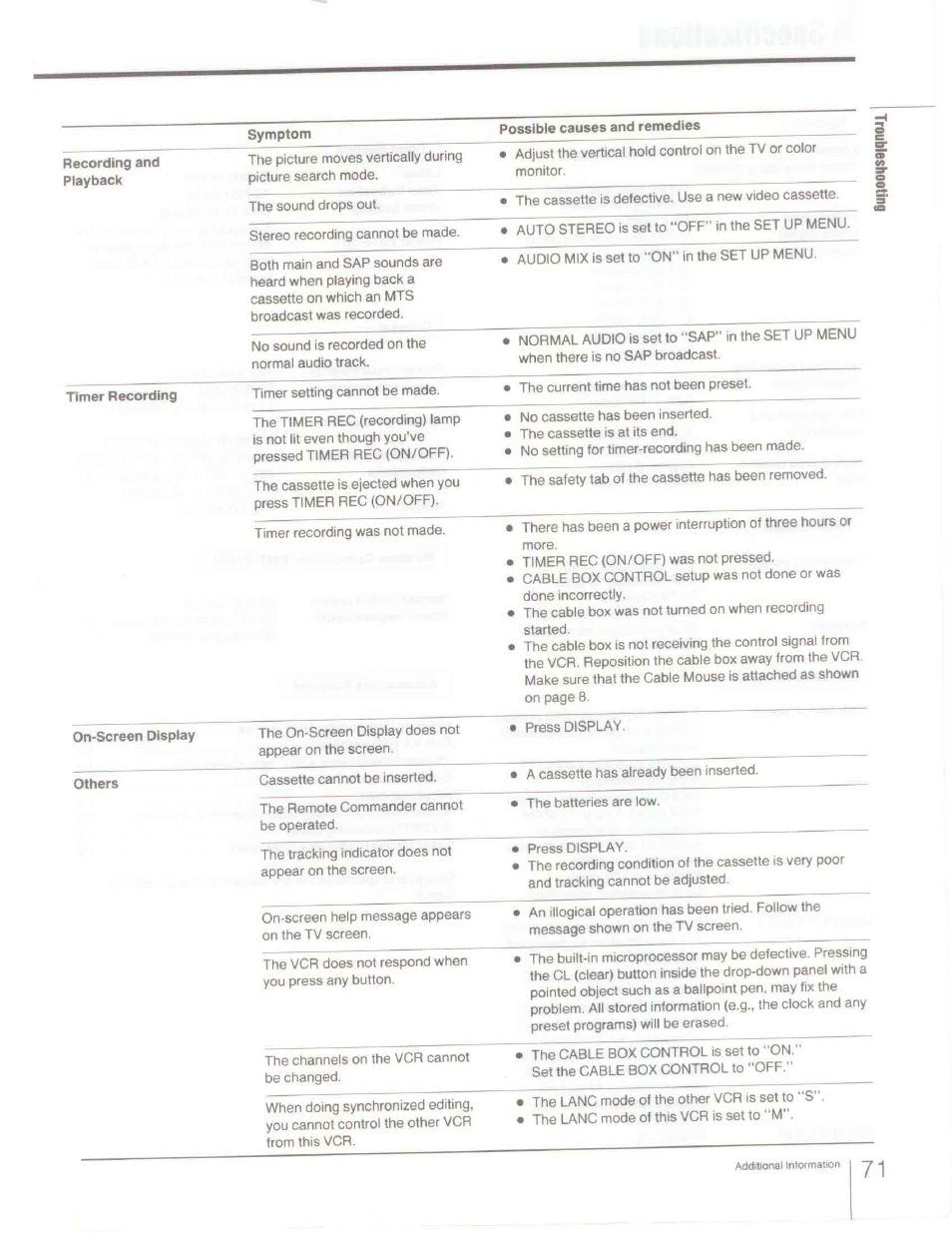 Sony SLV-R1000 User Manual | Page 71 / 76